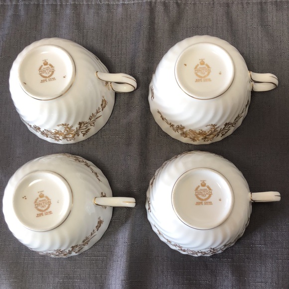 🇬🇧4 ANTIQUE ENGLISH MINTON CHINA🇬🇧 DISCONTINUED ANCESTRAL GOLD PATTERN. EUC - Picture 3 of 8